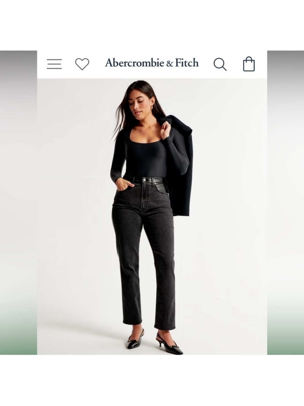 Abercrombie & Fitch jeans with faux leather back 32/14L